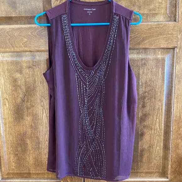 Coldwater Creek Tops - Coldwater Creek Deep Burgundy Sleeveless Top - Women's Large (14)